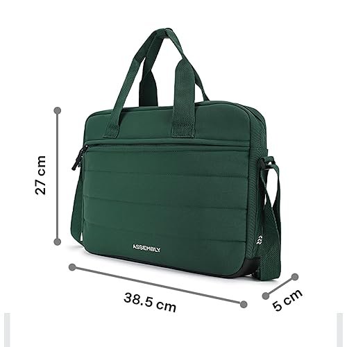 Assembly Laptop Bag for Men & Women | Messenger Bag with Padded Laptop Compartment (fits upto 14 inches) | Water-resistant Office Bag with Trolley Sleeve | Float